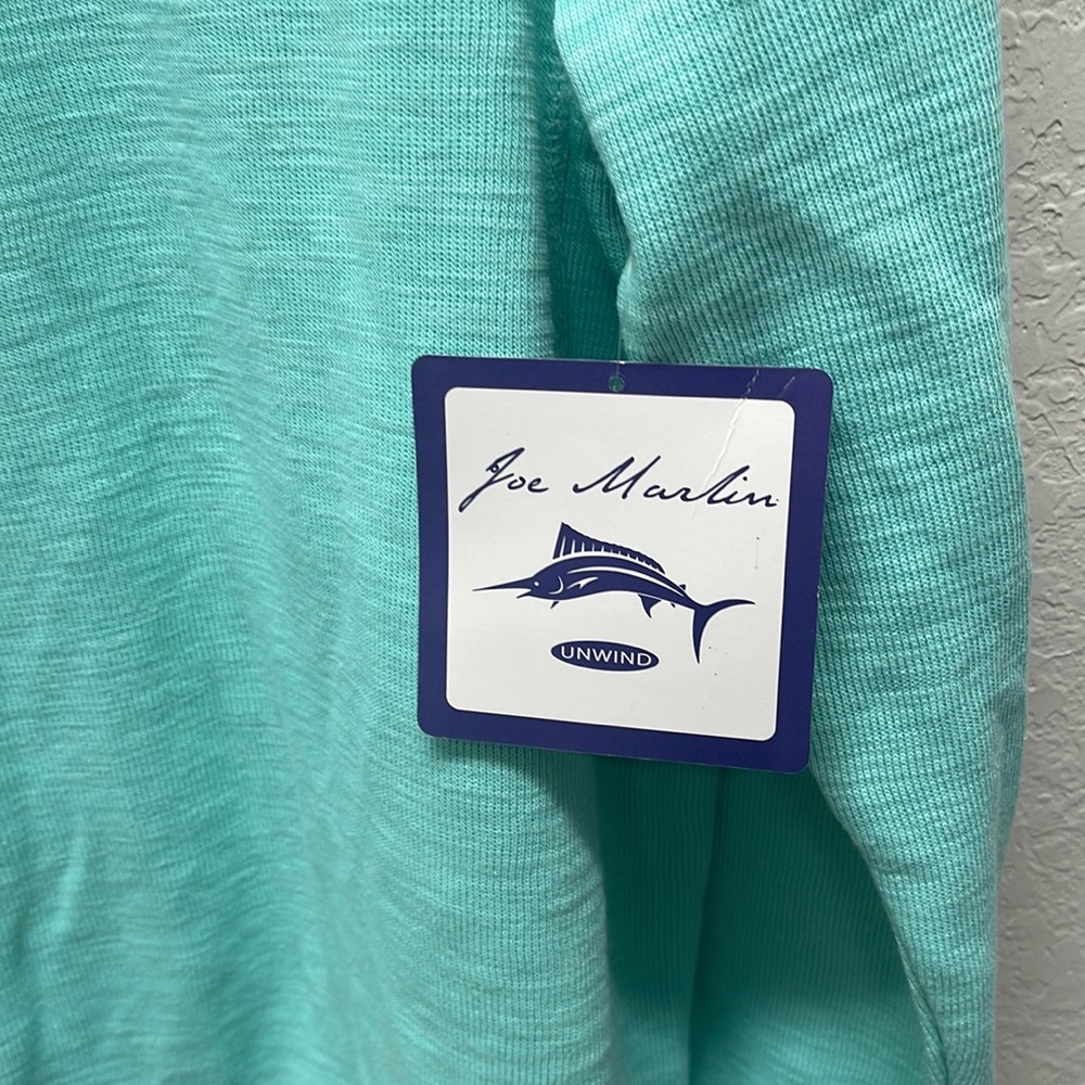 NWT Joe Marlin Aqua Blue quarter Zip Sweatshirt - Picture 4 of 5